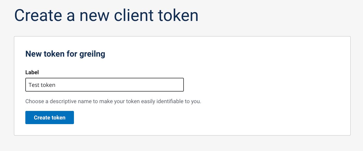 Screenshot of Create Token button location in sandbox